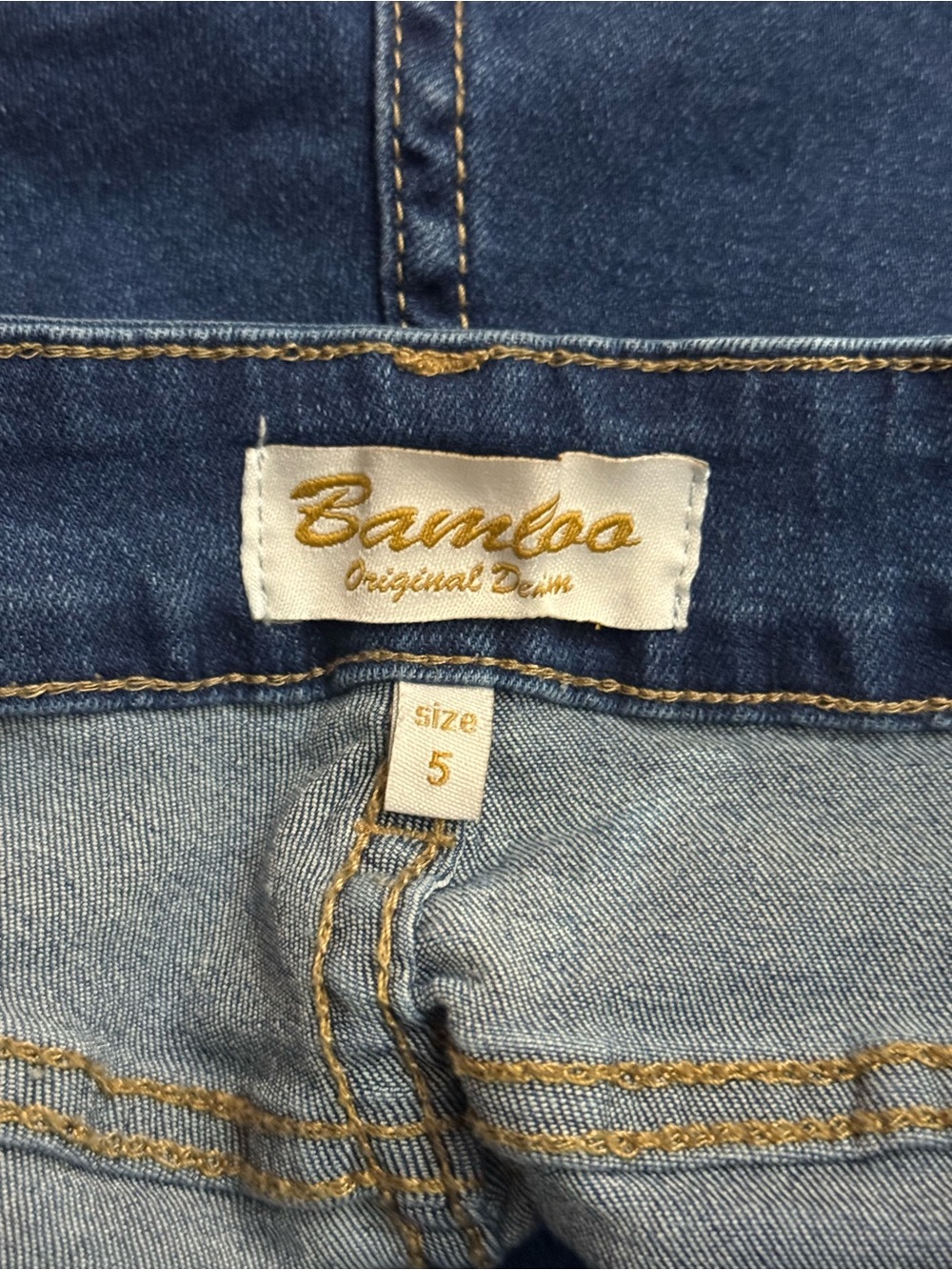 BAMBOO Dark Blue Embroidered Floral Flare Jeans - Picture 4 of 9